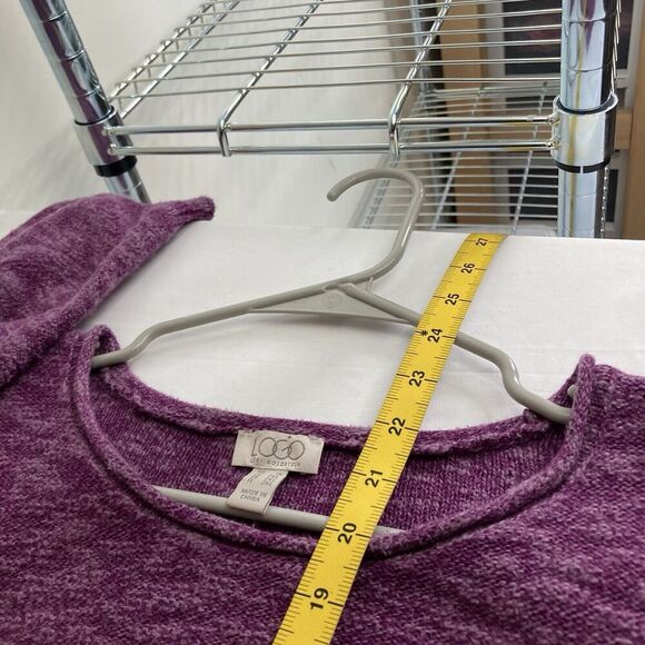 LOGO Lori Goldstein Women’s Pink Sweater Size‎ 1X Cozy Preppy Casual Pullover - Picture 3 of 9